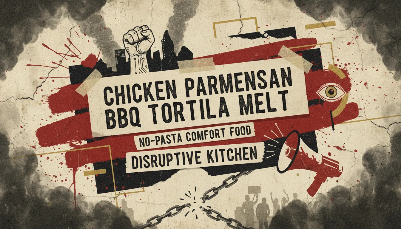 Disruptarian Radio Chicken Parmesan BBQ Tortilla Melt: Disruptive Cooking Without the Pasta