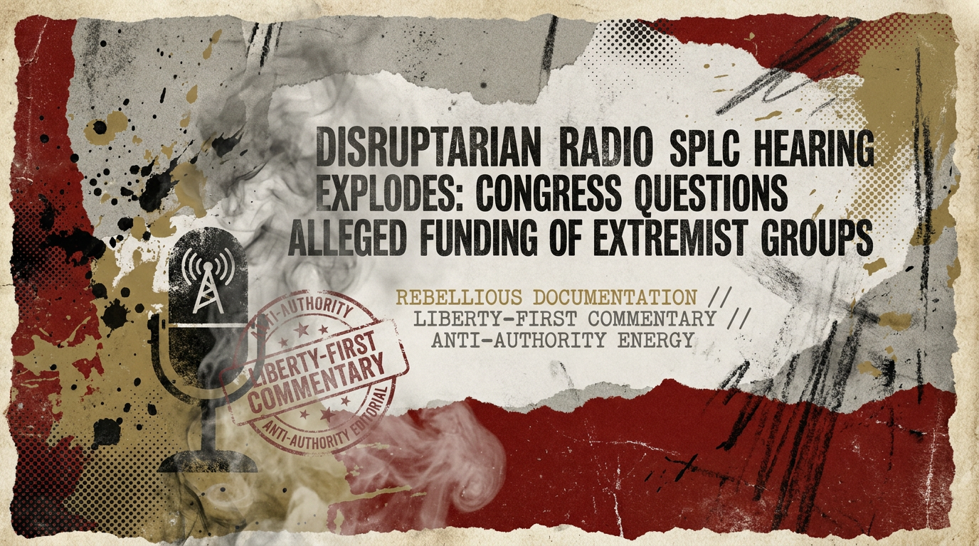 Disruptarian Radio SPLC Hearing EXPLODES: Congress Questions Alleged Funding of Extremist Groups