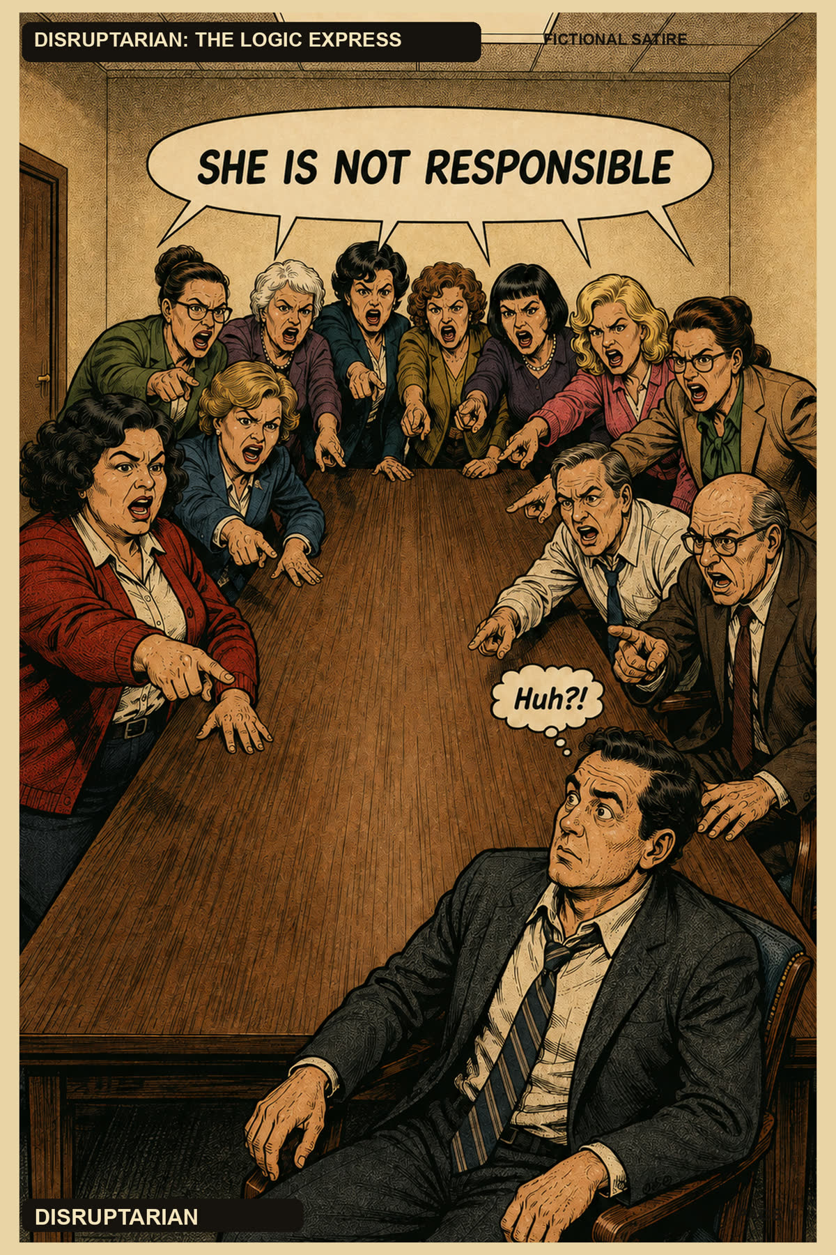 Classic comic storyboard page one: jury deliberation under pressure