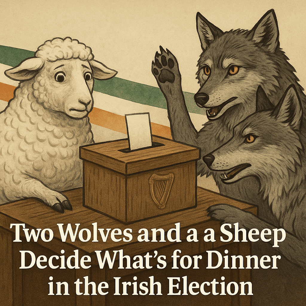 Two Wolves and a Sheep Decide What’s for Dinner in the Irish Election