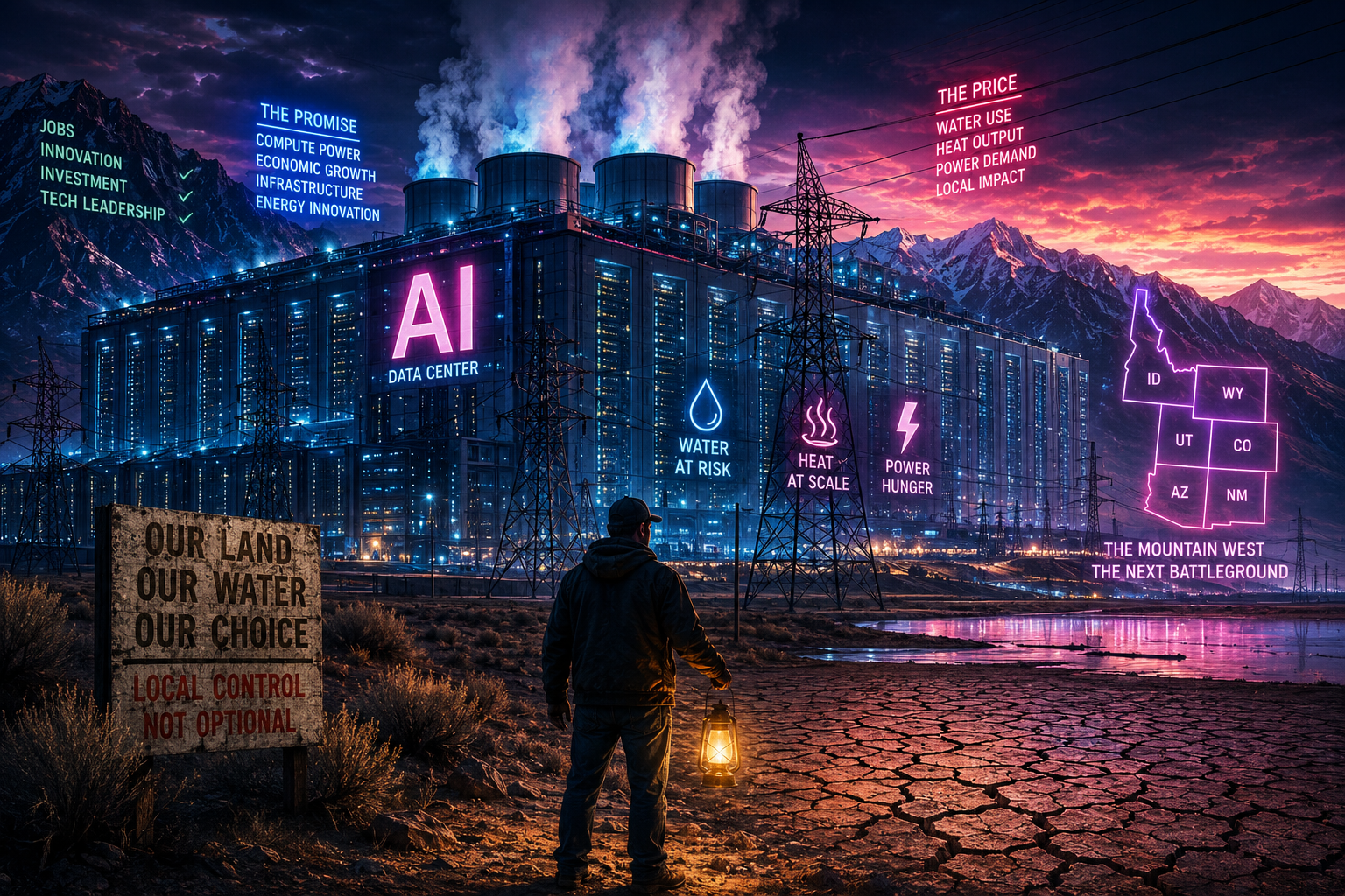 AI Data Centers in the Mountain West: Water, Heat, Power, and Local Control | AI Data Centers in the Mountain West: Water, Heat, Power, and the Price of Progress
