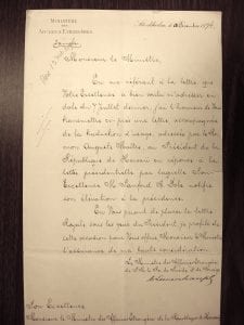 Norway's Accompanying Letter Recognition of the Republic of Hawaii