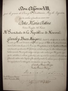 Recognition of the Republic of Hawaii – Spain King and Queen