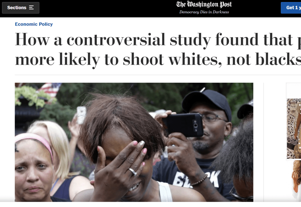 Police more likely to kill whites than blacks